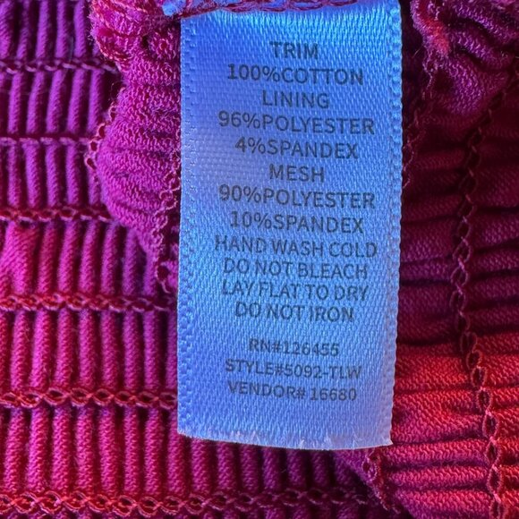 Willow + Root Crochet Cropped Top LG Fuchsia Smocked Sheer Poet Sleeves Romantic - Picture 10 of 10